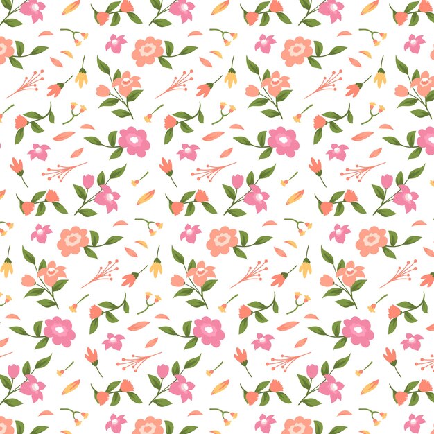 Hand drawn small flowers pattern design