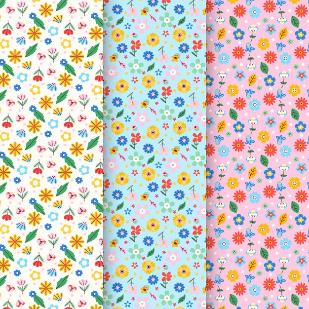 Hand drawn small flowers pattern design