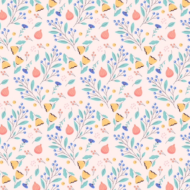 Free vector hand drawn small flowers pattern design