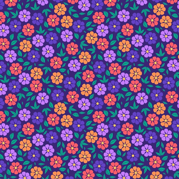 Free vector hand drawn small flowers pattern design