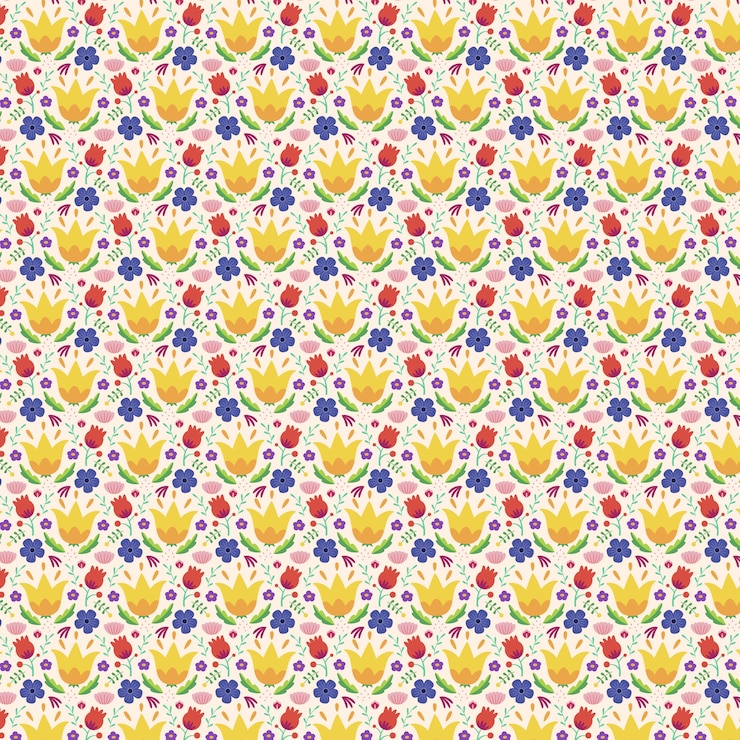 Free Vector hand drawn small flowers pattern design