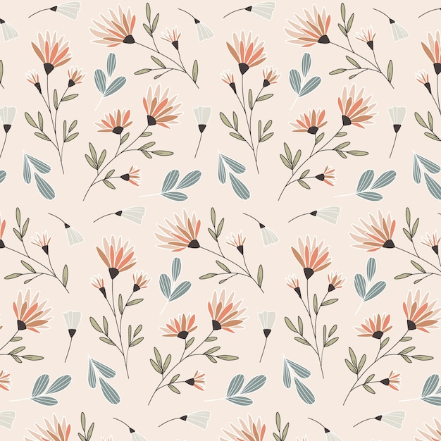 Free vector hand drawn small flowers pattern design