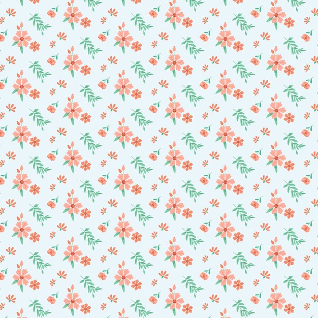 Hand drawn  small flowers pattern design