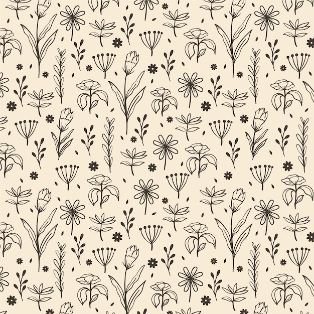 Free vector hand drawn small flowers pattern design