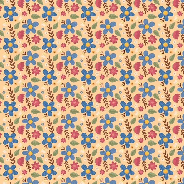 Free vector hand drawn small flowers pattern