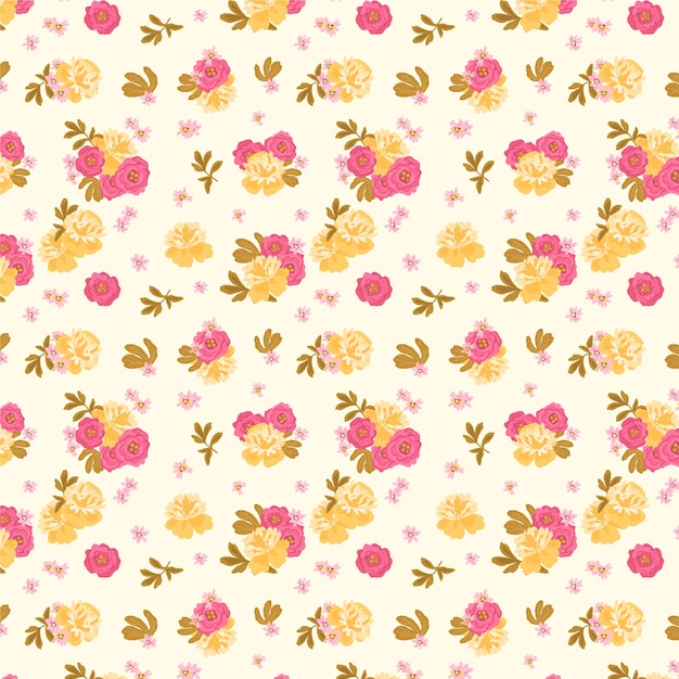 Hand Drawn Small Flowers Pattern