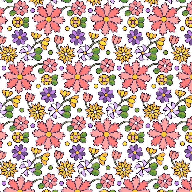 Modello di fiori piccoli disegnati a mano