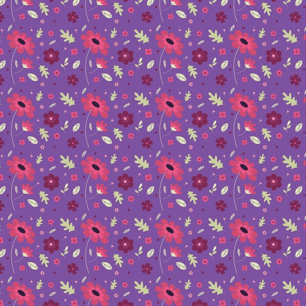 Free vector hand drawn small flowers pattern