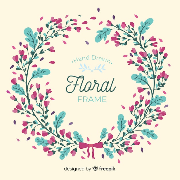 Ghirlanda di fiori piccoli disegnati a mano