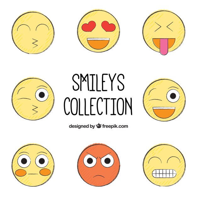 Hand drawn smileys pack