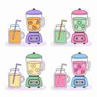 Free vector hand drawn smoothies in blender glass illustration