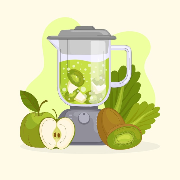 Free vector hand drawn smoothies in blender glass illustration