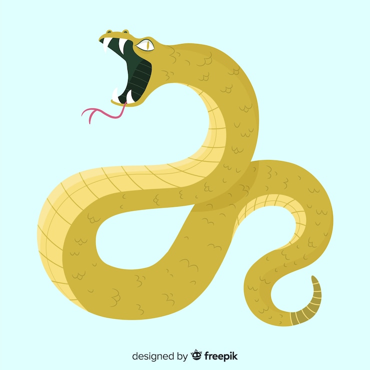 Free Vector hand drawn snake hissing