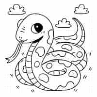 Free vector hand drawn snake outline illustration