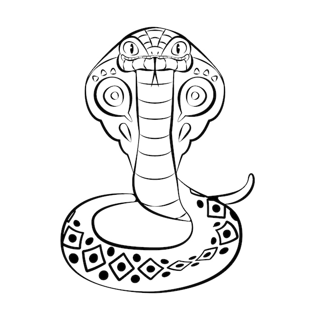Hand drawn snake outline illustration