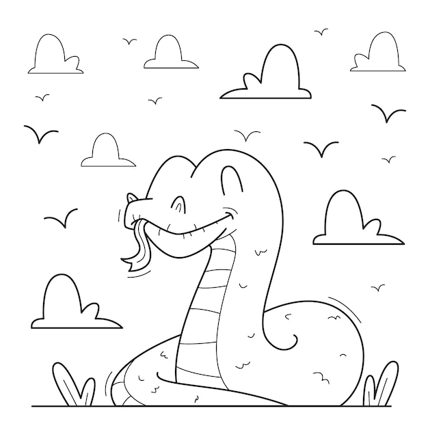 Free vector hand drawn snake outline illustration