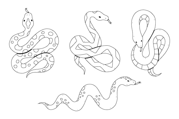 Free vector hand drawn snake outline illustration