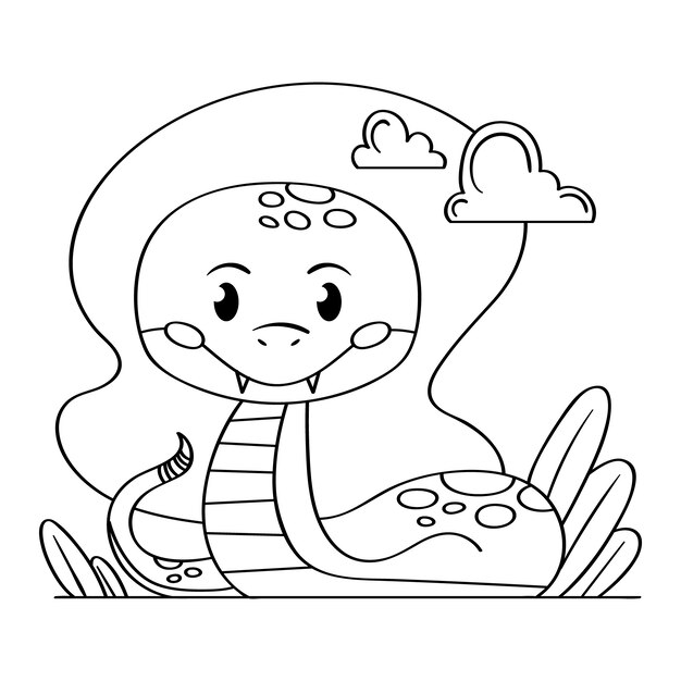 手描きのヘビの概要図