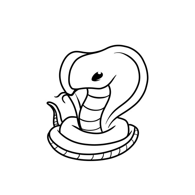 Hand drawn snake outline illustration