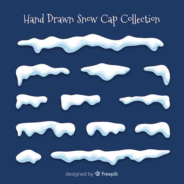 Free vector hand drawn snow cap collection