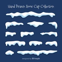 Hand drawn snow cap collection