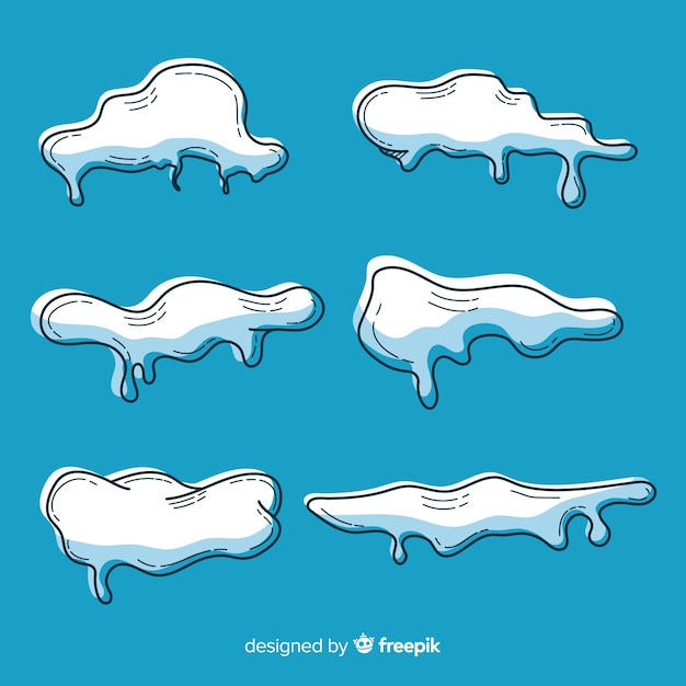 Free vector hand drawn snow cap collection