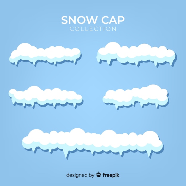 Free vector hand drawn snow cap collection