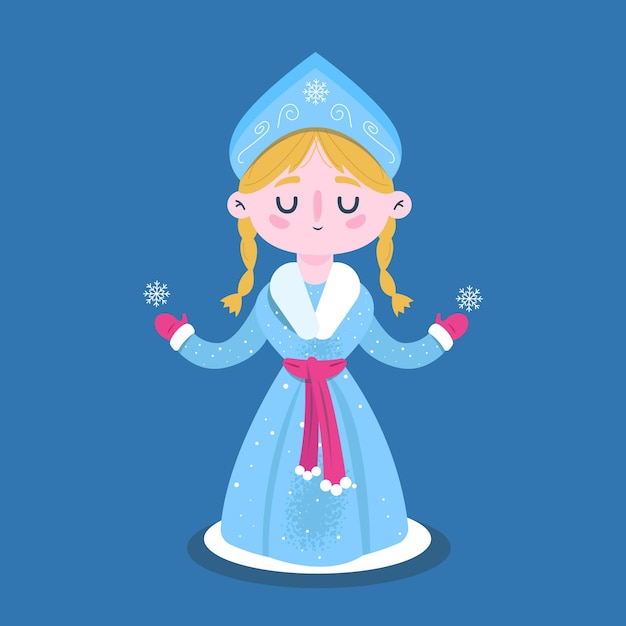 Free vector hand drawn snow maiden character