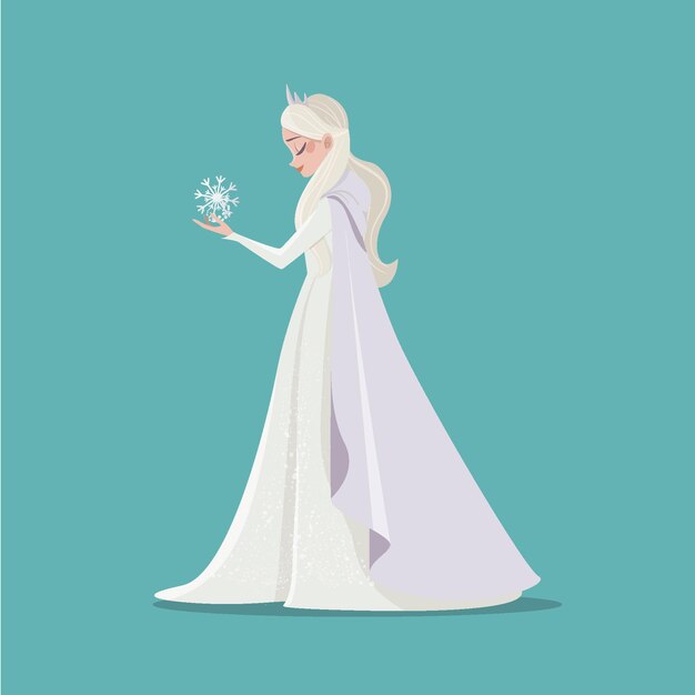 Hand drawn snow maiden character