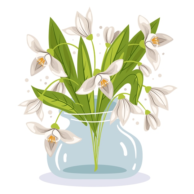 Hand drawn snowdrop illustration