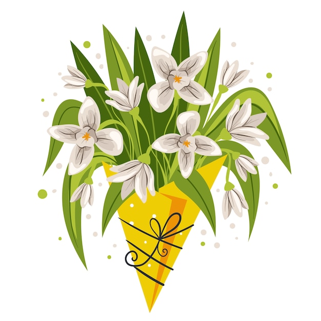 Free vector hand drawn snowdrop illustration