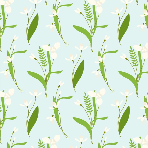 Hand drawn snowdrop pattern