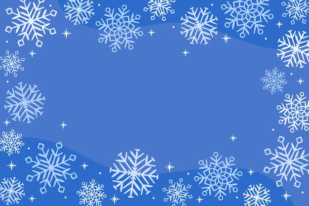 Hand drawn snowflake border