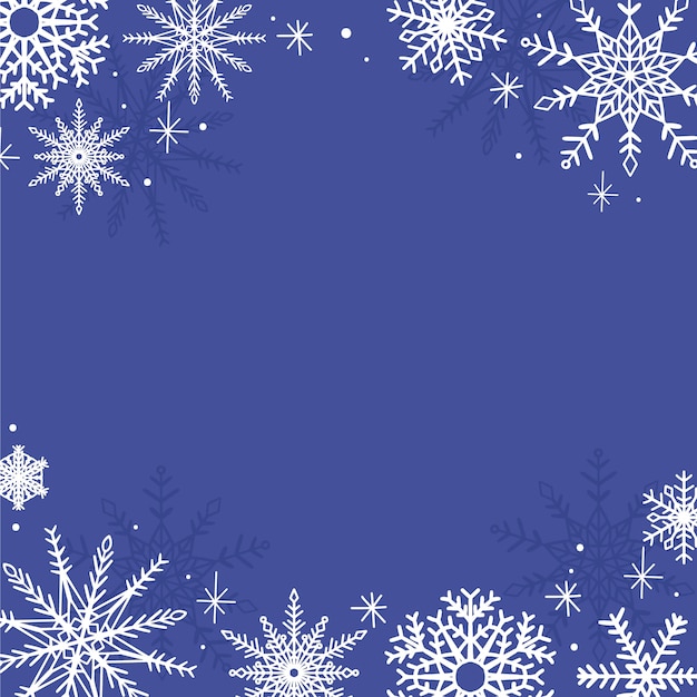 Hand drawn snowflake border