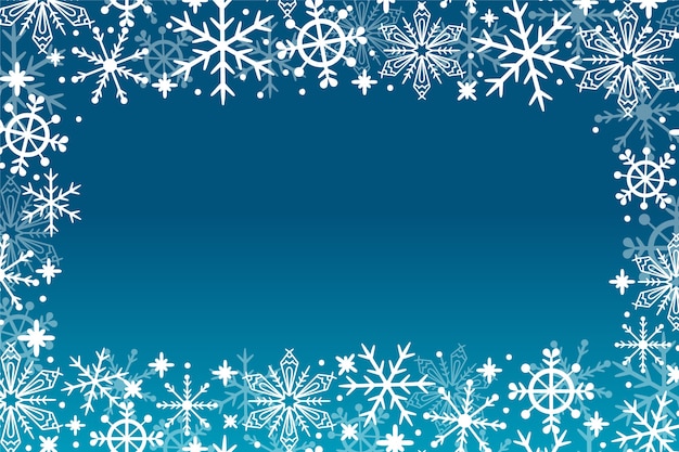 Free vector hand drawn snowflake border