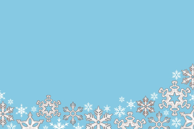 Free vector hand drawn snowflake border