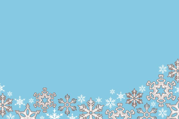 Hand drawn snowflake border