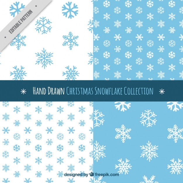 Free Vector hand drawn snowflakes patterns 