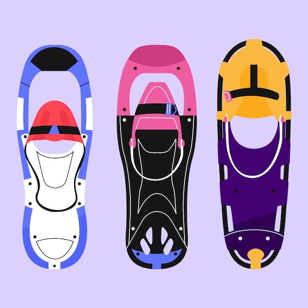 Hand drawn snowshoes collection