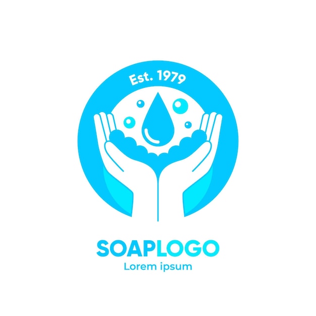 Modello di logo di sapone disegnato a mano