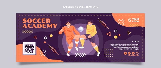 Hand drawn soccer academy facebook cover