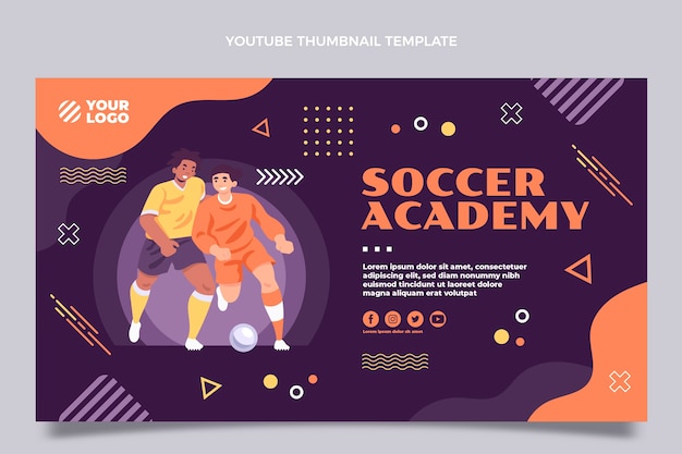 Miniatura di youtube dell'accademia di calcio disegnata a mano