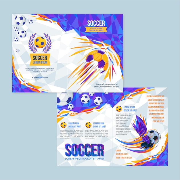 Free vector hand drawn soccer brochure template