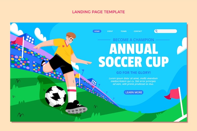 Hand drawn soccer cup landing page