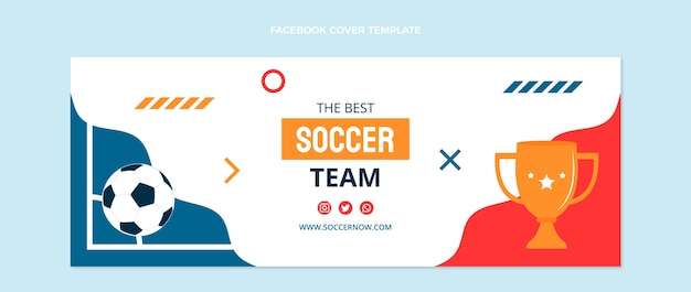 Vettore gratuito copertina facebook di calcio disegnata a mano