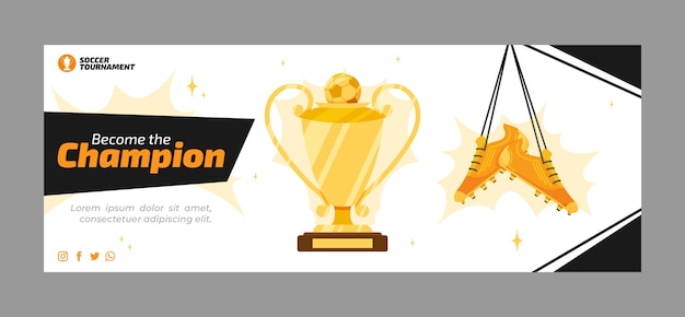 Free vector hand drawn soccer facebook cover