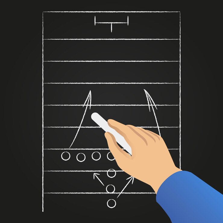 Free Vector hand drawn soccer game strategy.