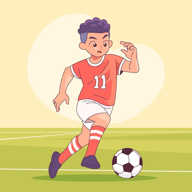 Нарисованная рукой иллюстрация футбола