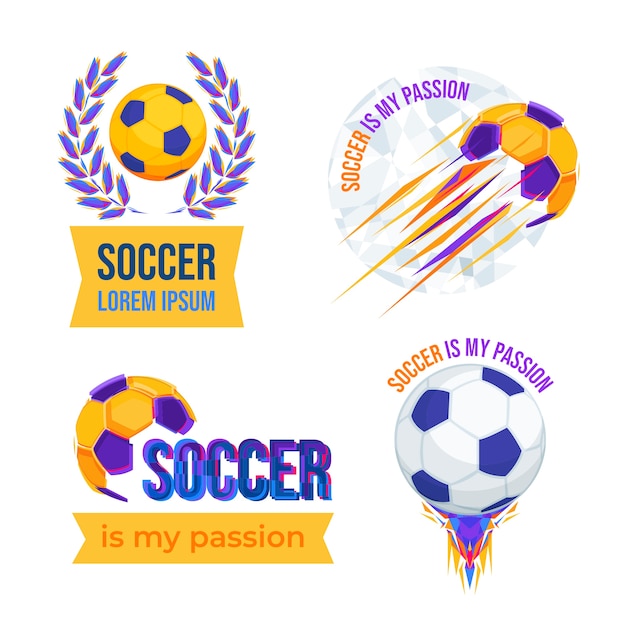 Free vector hand drawn  soccer label collection