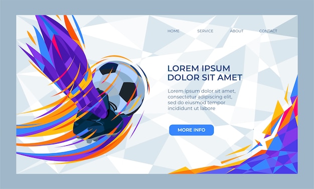 Free vector hand drawn soccer landing page template